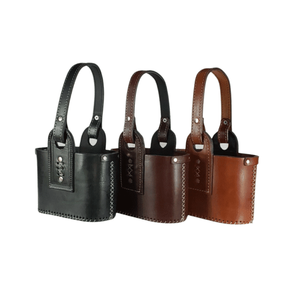 MATERA CANASTO 100% CUERO P/ 2 OBJETOS