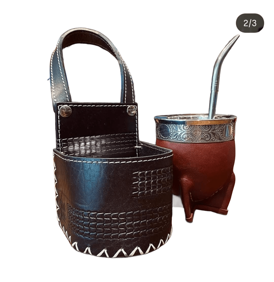 PORTA MATE PARA AUTO 100% CUERO PREMIUM - Imagen 3