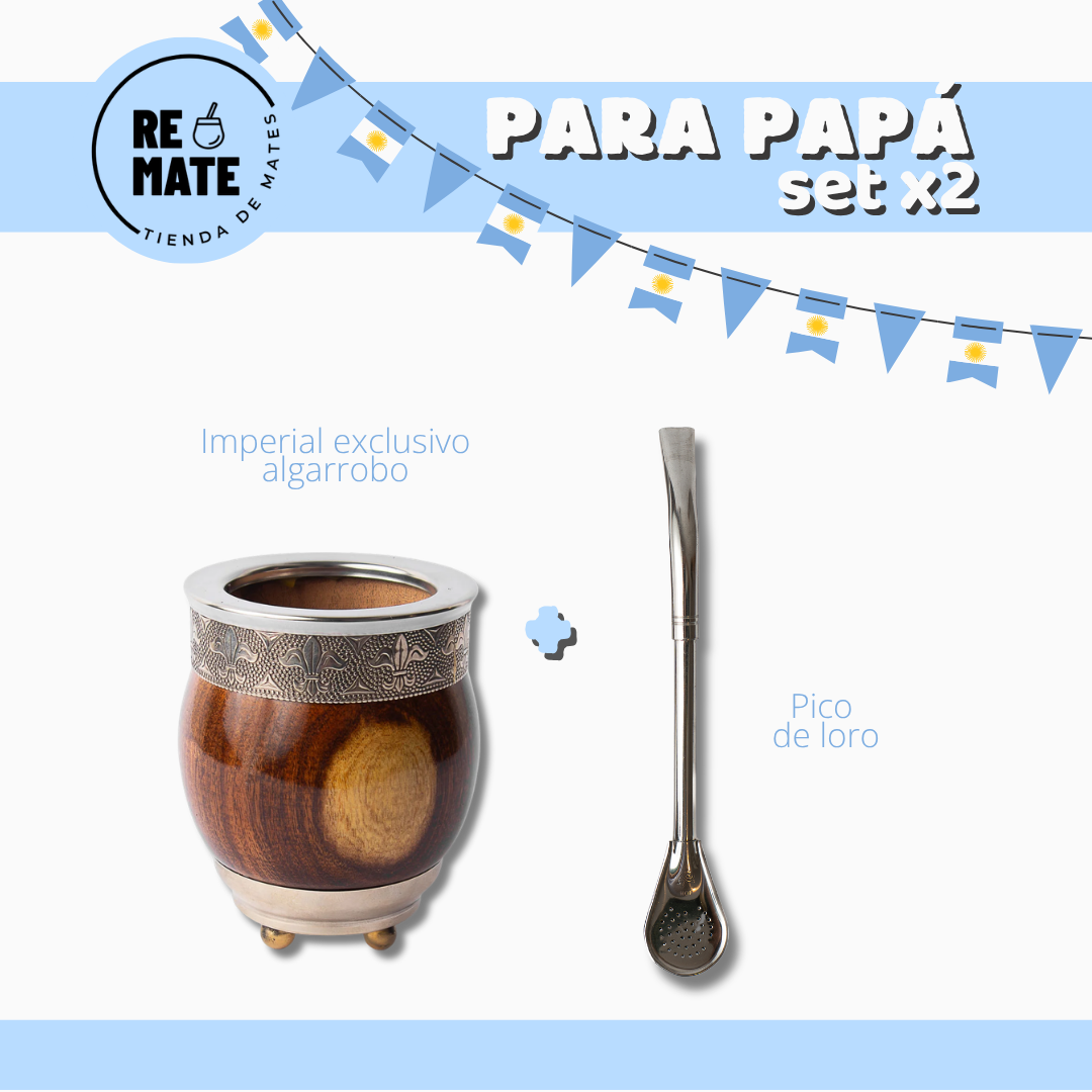 SET X2 IMPERIAL EXCLUSIVO ALGARROBO + BOMBILLA