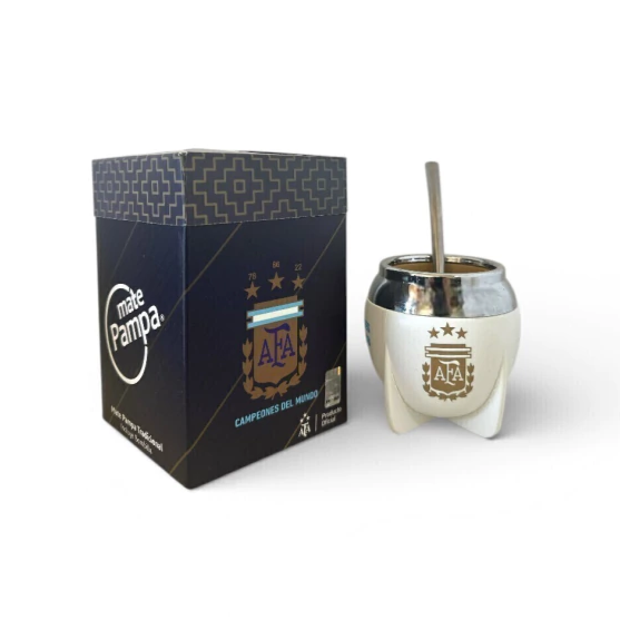 MATE PAMPA FÚTBOL BOCA CERRADA CON BOMBILLA - Imagen 3