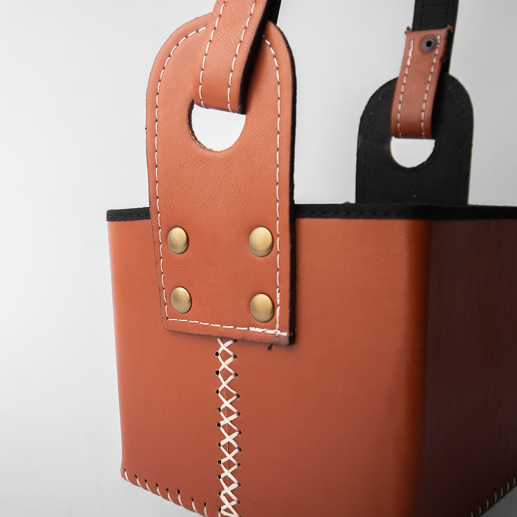 MATERA CANASTO ECO CUERO CON DIVISION - Imagen 4