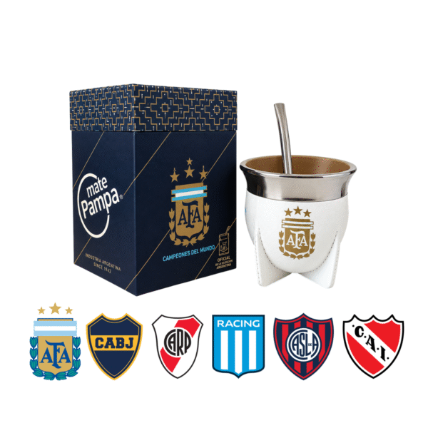 Mate Pampa boca abierta fútbol con bombilla
