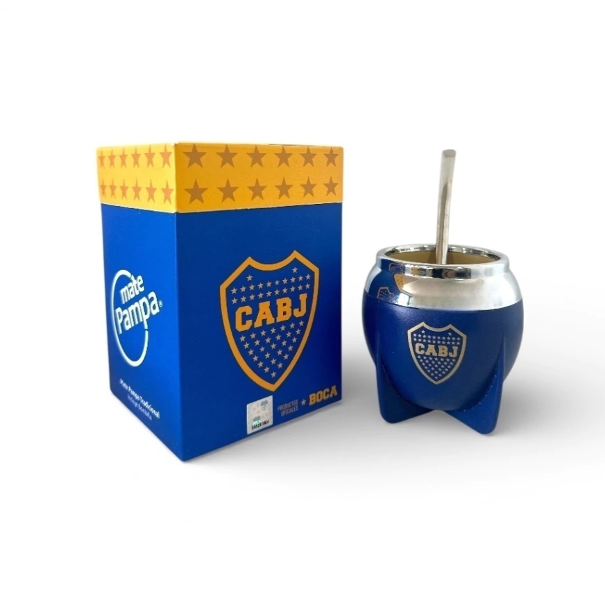 MATE PAMPA FÚTBOL BOCA CERRADA CON BOMBILLA - Imagen 4