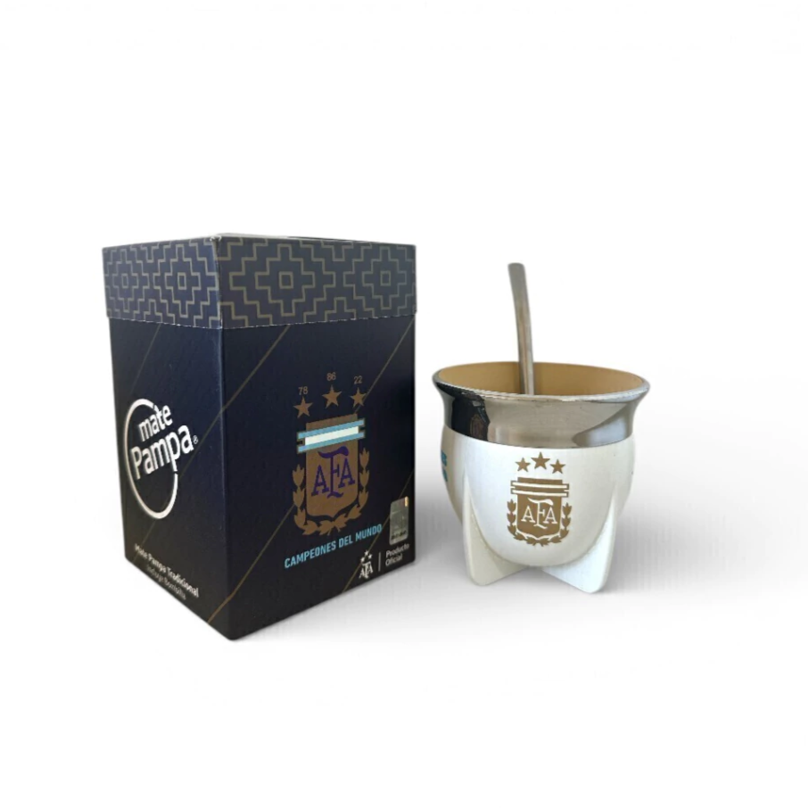 MATE PAMPA BOCA ABIERTA FÚTBOL CON BOMBILLA - Imagen 2
