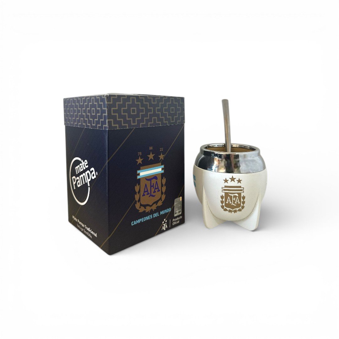 Mate Pampa fútbol boca cerrada con bombilla - Imagen 2